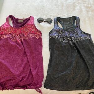 Athleta Tank Top Sz S Burgundy Red & Grey Heather Boho Summer bright Bundle